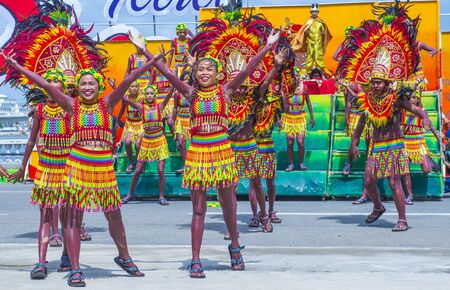ILOILO , PHILIPPINES - JAN 27 : Participants in the Dinagyang Festival in Iloilo Philippines on January 27 2019. The Dinagyang is religious and cultural ennuel festivalのeditorial素材