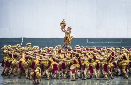 CEBU CITY , PHILIPPINES - JAN 20 : Participants in the Sinulog festival in Cebu city Philippines on January 20 2019. The Sinulog is an annual religious celebrations in the Philippines.のeditorial素材