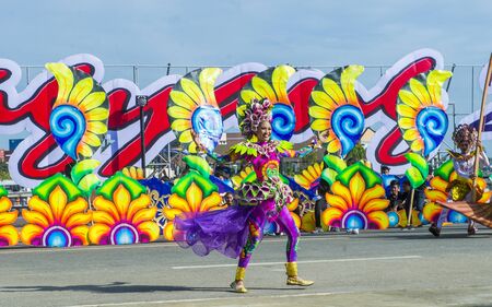 ILOILO , PHILIPPINES - JAN 27 : Participants in the Dinagyang Festival in Iloilo Philippines on January 27 2019. The Dinagyang is religious and cultural ennuel festivalのeditorial素材