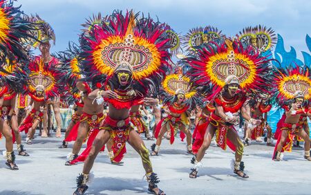 ILOILO , PHILIPPINES - JAN 27 : Participants in the Dinagyang Festival in Iloilo Philippines on January 27 2019. The Dinagyang is religious and cultural ennuel festivalのeditorial素材