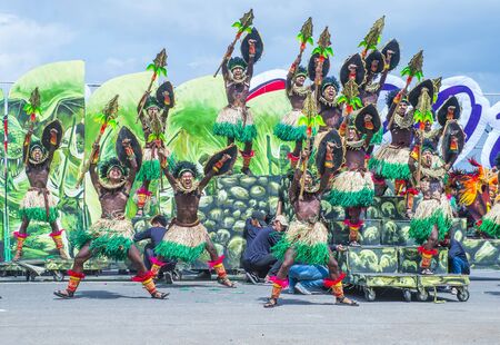 ILOILO , PHILIPPINES - JAN 27 : Participants in the Dinagyang Festival in Iloilo Philippines on January 27 2019. The Dinagyang is religious and cultural ennuel festivalのeditorial素材