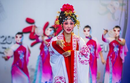 ANDONG , SOUTH KOREA - OCT 01 : Dancers from Ningbo Cityâ€™s Yinzhou Yueju Performance Group...