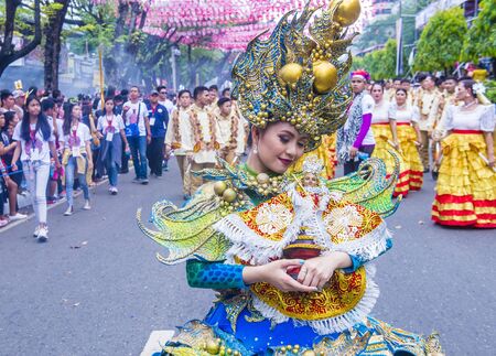 CEBU CITY , PHILIPPINES - JAN 20 : Participants in the Sinulog festival in Cebu city Philippines on January 20 2019. The Sinulog is an annual religious celebrations in the Philippines.のeditorial素材