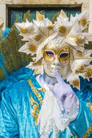 VENICE, ITALY - FEB 26 : Participant in the Venice Carnival in Venice , Italy on February 26 2019. The Venice Carnival is world-famous for itâs elaborate masksのeditorial素材