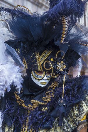 VENICE, ITALY - FEB 26 : Participant in the Venice Carnival in Venice , Italy on February 26 2019. The Venice Carnival is world-famous for itâs elaborate masksのeditorial素材