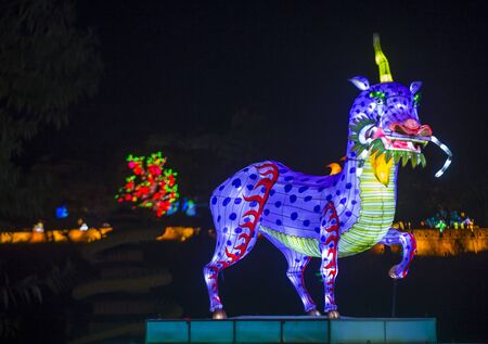 JINJU , SOUTH KOREA - OCT 07 : Colorful lantern decoration during the Jinju Lantern Festival in Jinju , South Korea on October 07 2018のeditorial素材