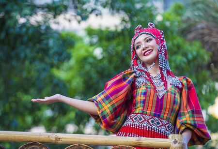 MANILA , PHILIPPINES - APRIL 27 :Participant in the Aliwan fiesta in Manila Philippines on April 27 2019. Aliwan Fiesta is an annual event that gathers different cultural festivals of the Philippinesのeditorial素材