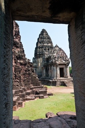 Phimai Historical Park  in Thailandの写真素材