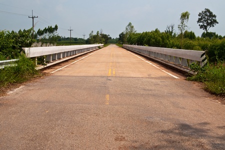 Road and bridge in country, Thailand.
