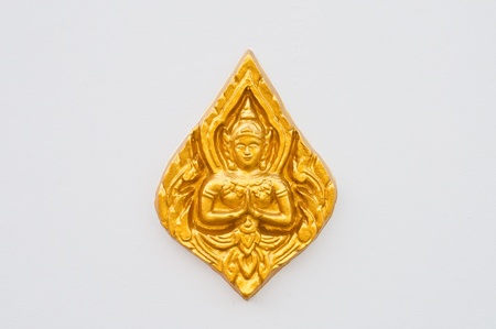 Thai style molding art on the wall, Thailand.の写真素材