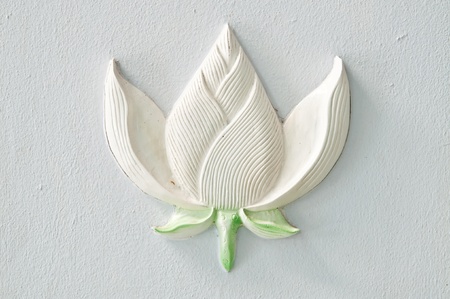 Thai molding art on the wall, Thailand.の写真素材