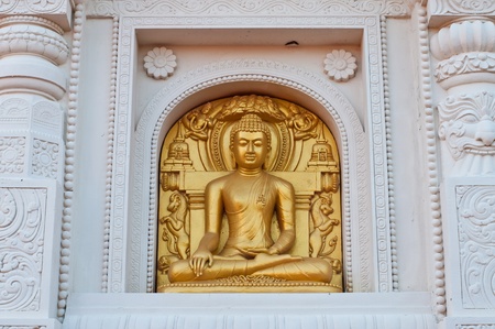 Grey buddha statue with beautiful background, Thailand.の写真素材