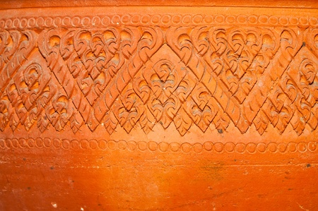Thai style art made from clay, Thailand.の写真素材