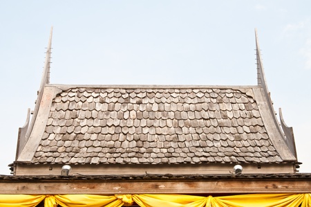 Wood roof of Thai style house, Thailand.の写真素材