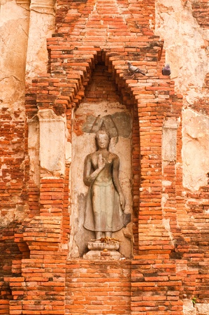 Ancient buddha statue in Ayutthaya province, Thailand.の写真素材