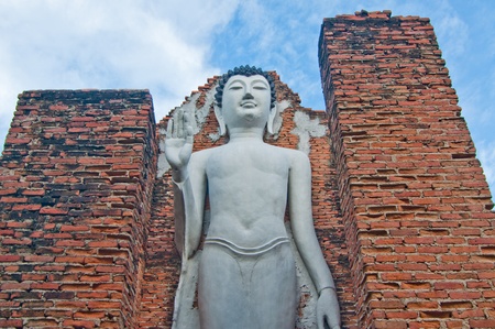Standing Buddha statue in the park, Thailand.の写真素材
