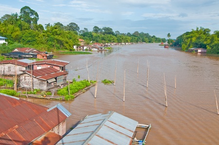 Landscape of Sakaekrang river, Thailand.の写真素材