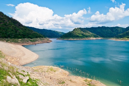 Beautiful landscape of Khundanprakarnchon dam, Thailand.の写真素材