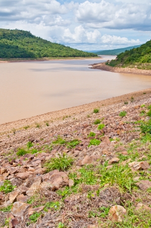 Landscape of Lamprapleng Dam, Thailand の写真素材