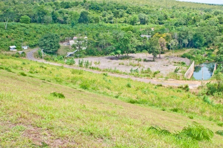 Bird Eye View of Landscape of Lamprapleng Dam, Thailand.の写真素材