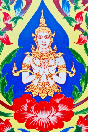 Background of Thai style art at Watthanonhakyai temple, Thailand.の写真素材