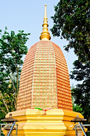 Beautiful golden pagoda at Thai temple, Thailand の写真素材