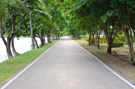 Running path in the public park, Thailand の写真素材