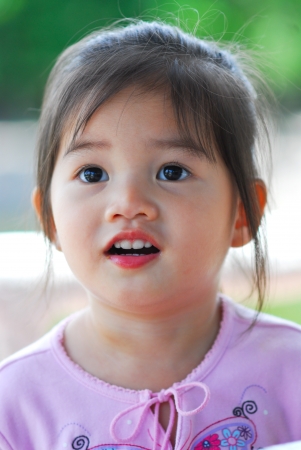 Head shot of lovely Thai girl, Thailand.の写真素材