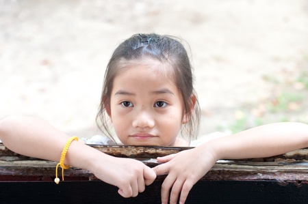 Head shot of beautiful asian girl, Thailand.
