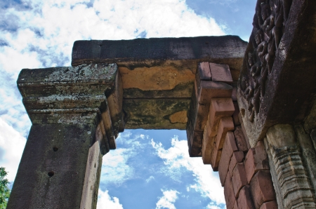 Some Detail of The Principal Tower at Phimai Historical Park, Thailand.の写真素材