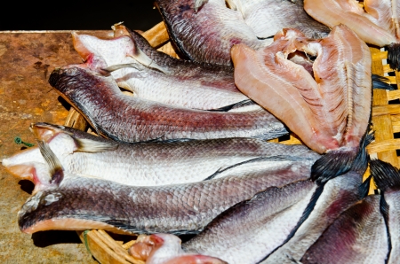 Dry fish in the market, Thailand.の写真素材