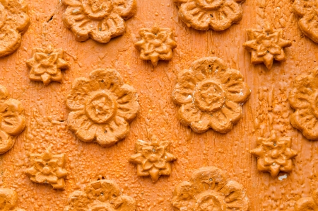 Thai style carving art made from candle in candle festival, Thailand.の写真素材