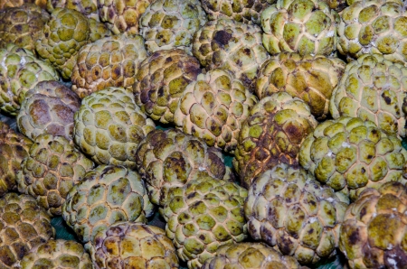 Group of custard apple at the market, Thailand.の写真素材