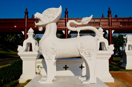 Thai style animal statue, Thailand.の写真素材