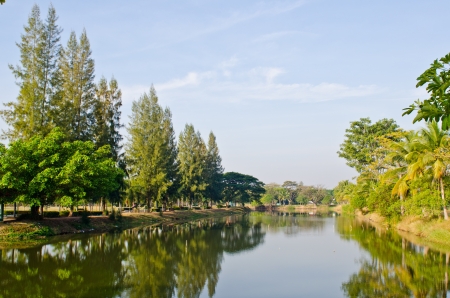 Landscape of Sikhio Lake, Thailand.の写真素材