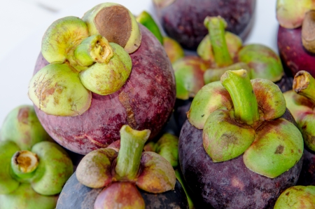 Group of mangosteens, Thailand.の写真素材