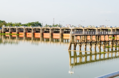 Landscape of Chaopraya dam, Thailand.
