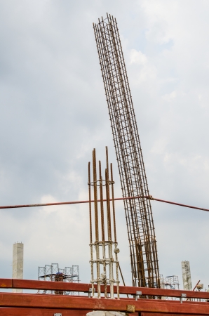 Steel for reinforcement in construction site, Thailand.の写真素材