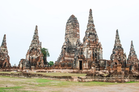 Landscape of ancient city at Chaiwattanaram temple, Thailand.の写真素材