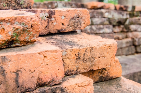 Background of red brick floor, Thailand.の写真素材