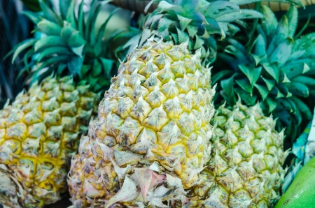 The fresh pineapple, Thai style fruit, THailand.の写真素材