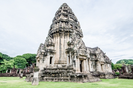Prasat Hin Pimai pagoda at Phimai historical park, Thailand.の写真素材