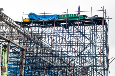 Scaffolding in construction site, Thailandの写真素材