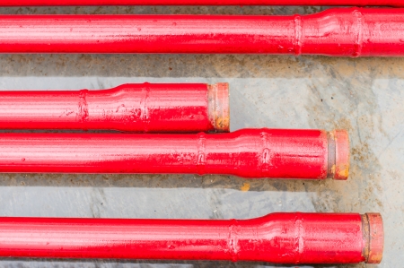 Sprinkler pipe in construction site, Thailand.の写真素材