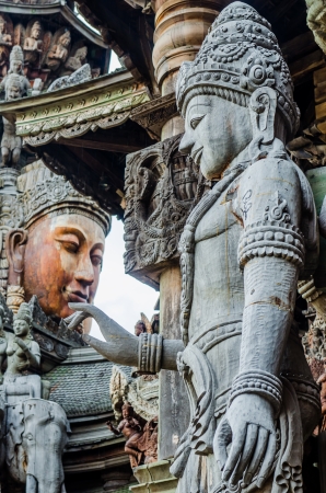 The Sanctuary of Truth made from true wood, Thailandの写真素材