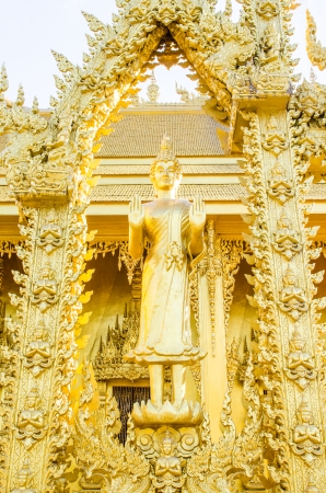 Thai style molding art at Paknamjoelo temple, Thailandの写真素材