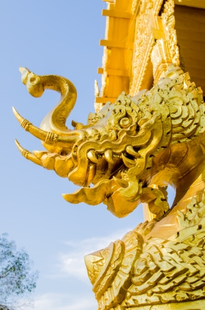 Thai style molding art at Paknamjoelo temple, Thailandの写真素材