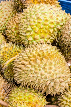 Durians fruits in the market, Thai style fruit, Thailandの写真素材