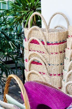 Thai style handicraft bags, Thailandの写真素材
