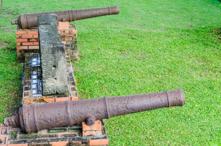 Thai style old cannon at the park, Thailandの写真素材
